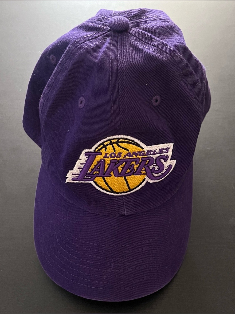 Purple Embroidered Lakers Logo Cap